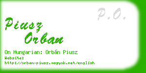 piusz orban business card